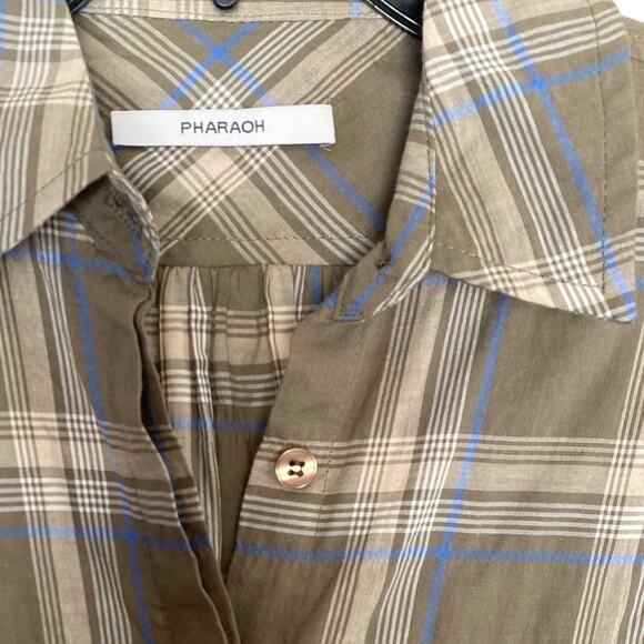 Pharaoh Collection Japanese Plaid Button Dress Size 2/Medium - Picture 7 of 8